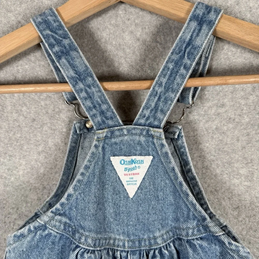 Vintage oshkosh overalls girls 4T denim blue made USA 90s
